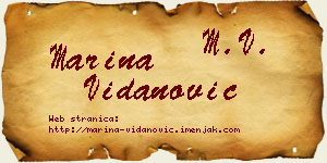Marina Vidanović vizit kartica